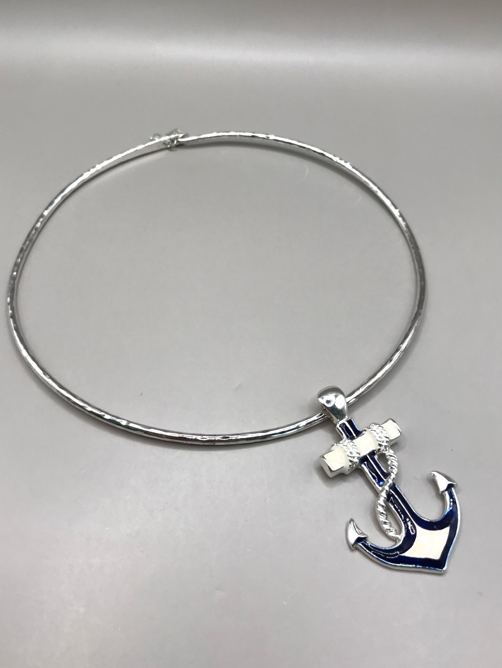 RLM “Robert Lee Morris” Silver-Tone Torque Paired with Anchor Pendant - Picture 4 of 6